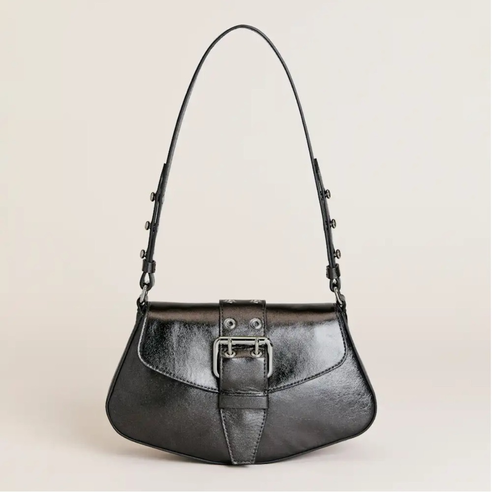 Reformation Rafaella Shoulder Bag in Gunmetal